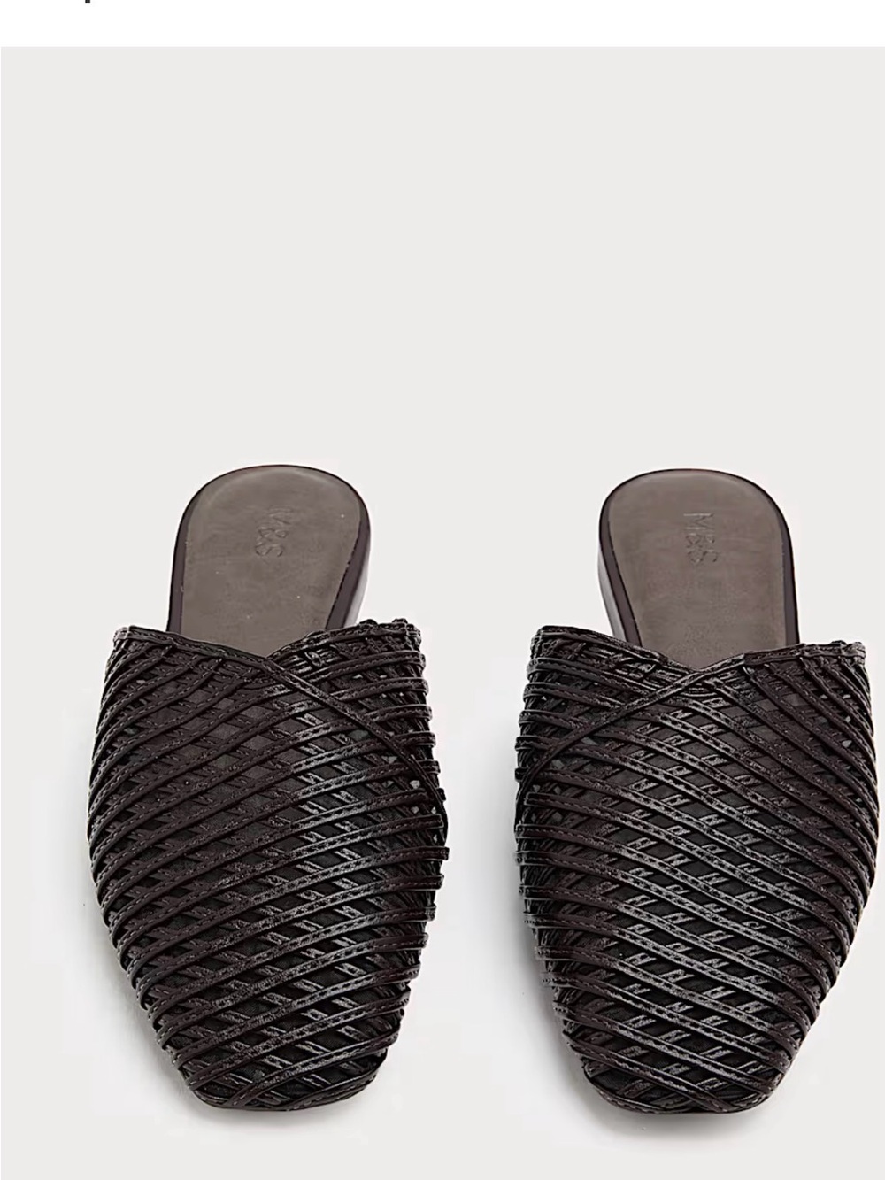 Woven Slide Mules in Dark Brown